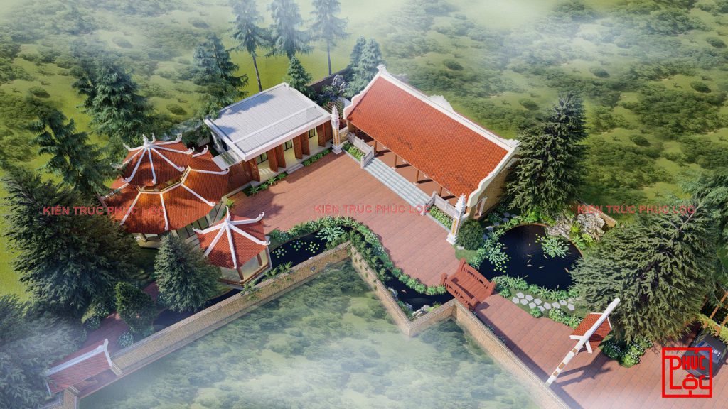 Một bản thiết kế nhà gỗ sân vườn phối cảnh 3D 